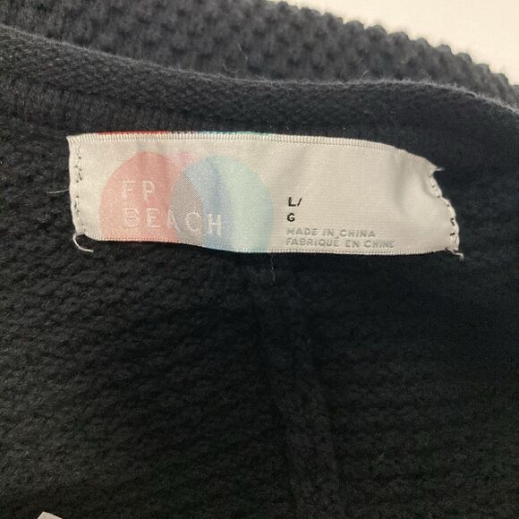 Free People Hailee Sweater Jumper Sleeveless Romper Pockets Large FP Beach Black - Picture 4 of 16